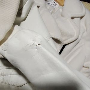 White leather faux coat